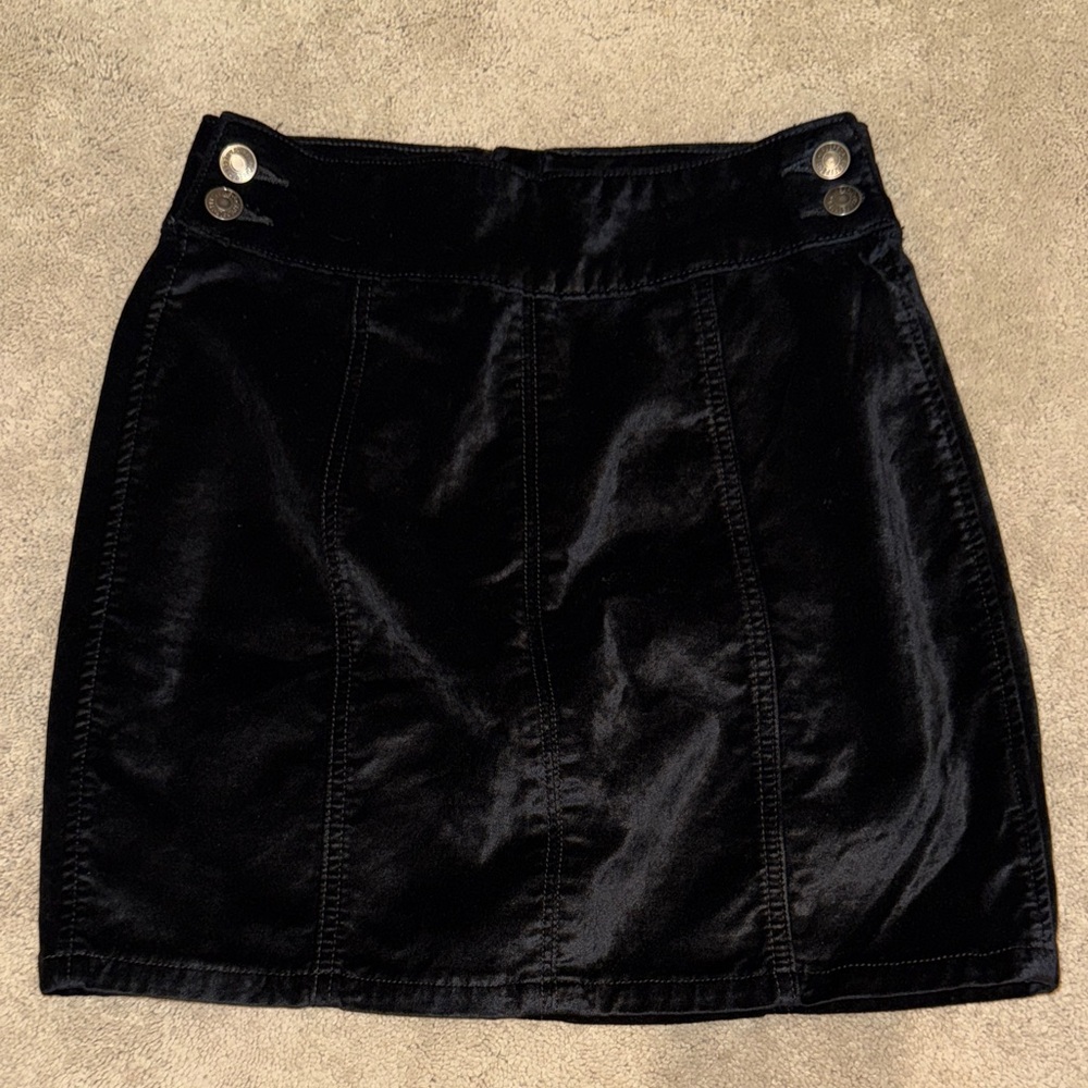 Free People Black Velvet Mini Skirt size 25